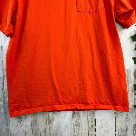 Carhartt One Pocket Orange T-shirt Men's Size Large Original Fit Work Safety - Picture 3 of 9